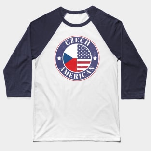 Proud Czech-American Badge - Czech Republic Flag Baseball T-Shirt